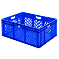 Euro-Format Stacking Container TK 800/320-1, 320x800x600 mm (HxWxD), perforated walls - closed bottom, 127 Litre, Mat.: Polypropylene