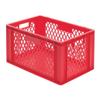 Euro-Format Stacking Container TK 600/320-1, 320x600x400 mm (HxWxD), perforated walls - closed bottom, 61 Litre, Mat.: Polypropylene