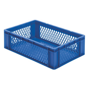 Euro-Format Stacking Container TK 600/175-1, 175x600x400 mm (HxWxD), perforated walls - closed bottom, 33 Litre, Mat.: Polypropylene