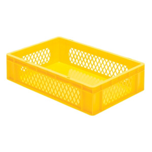 Euro-Format Stacking Container TK 600/145-1, 145x600x400 mm (HxWxD), perforated walls - closed bottom, 26 Litre, Mat.: Polypropylene