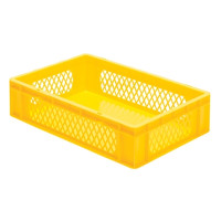 Euro-Format Stacking Container TK 600/145-1, 145x600x400 mm (HxWxD), perforated walls - closed bottom, 26 Litre, Mat.: Polypropylene