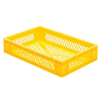 Euro-Format Stacking Container TK 600/120-2, 120x600x400 mm (HxWxD), perforated walls - bottom, 22 Litre, Mat.: Polypropylene