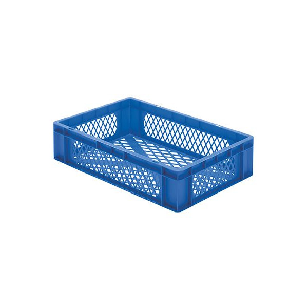 Euro-Format Stacking Container TK 600/145-2, 145x600x400 mm (HxWxD), perforated walls - bottom, 26 Litre, Mat.: Polypropylene