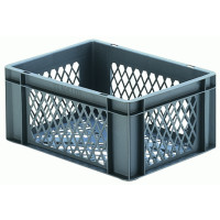 Euro-Format Stacking Container TK 400/175-2, 175x400x300 mm (HxWxD), perforated walls - bottom, 15 Litre, Mat.: Polypropylene