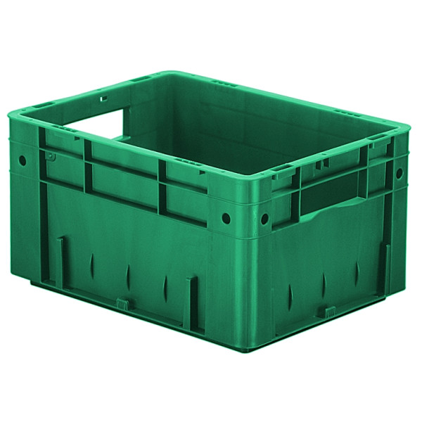 Heavy duty stacking box VTK 400/210-0, 400x300x210 mm LxWxH, solid walls and base, 18 litres, made of PP