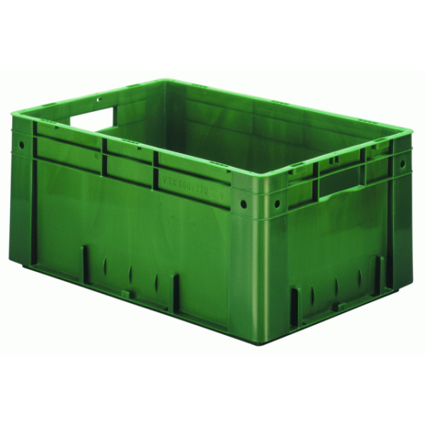Heavy duty stacking box VTK 600/320-0, 600x400x270 mm l x w x h, walls and base closed, 50 litres, made of PP