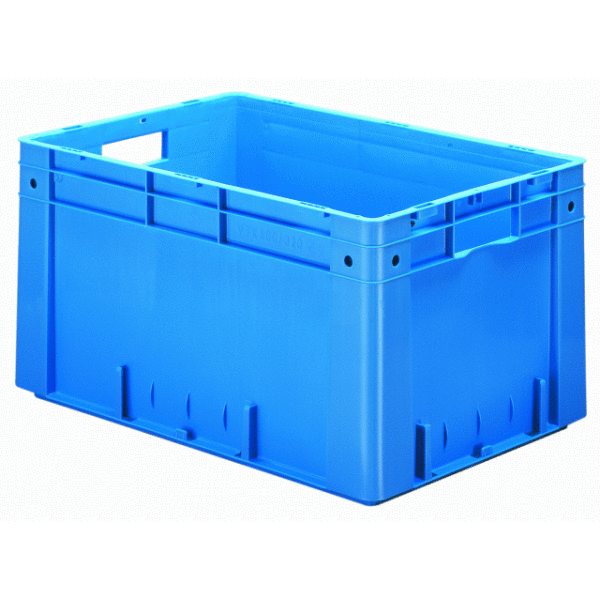 Euro-Schwerlast-Lagerbehälter VTK 600/320-0, 600x400x320 mm (LxBxH), Wände und Boden geschlossen, stapelbar, 60 Liter, aus PP