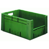 Euro-Format-Sichtlagerkasten / Stapelbehälter mit Eingriff-Öffnung VTK 600/270-4, 600x400x270 mm (LxBxH), stapelbar, aus PP