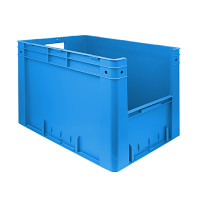Euro-Format-Sichtlagerkasten / Stapelbehälter mit Eingriff-Öffnung VTK 600/420-4, 600x400x420 mm (LxBxH), stapelbar, aus PP