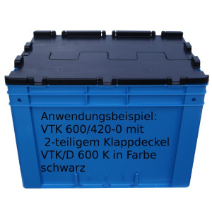 Klappdeckel VTK/D 600 K,  für Kästen VTK 600/120 - VTK 600/420, 600x400 mm (LxB)
