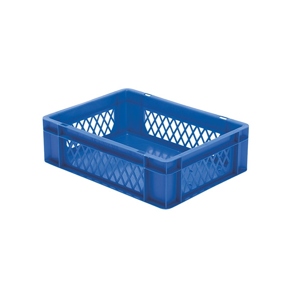 Euro-Format Stacking Container TK 400/120-1, 120x400x300 mm (HxWxD), perforated walls - closed Bottom, 10 Litre, Mat.: Polypropylene