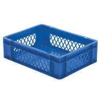 Euro-Format Stacking Container TK 400/120-1, 120x400x300 mm (HxWxD), perforated walls - closed Bottom, 10 Litre, Mat.: Polypropylene