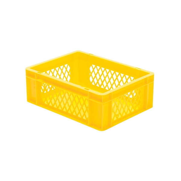 Euro-Format Stacking Container TK 400/145-1, 145x400x300 mm (HxWxD), perforated walls - closed Bottom, 13 Litre, Mat.: Polypropylene