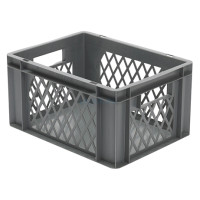 Euro-Format Stacking Container TK 400/210-1, 210x400x300 mm (HxWxD), perforated walls - closed Bottom, 19 Litre, Mat.: Polypropylene