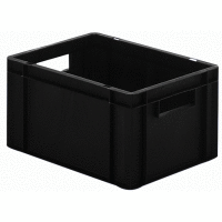 ESD-Transport-Stapelbox TKL 400/210-0, 400x300x210 mm (lxbxh), leitfähig, aus PPN, schwarz