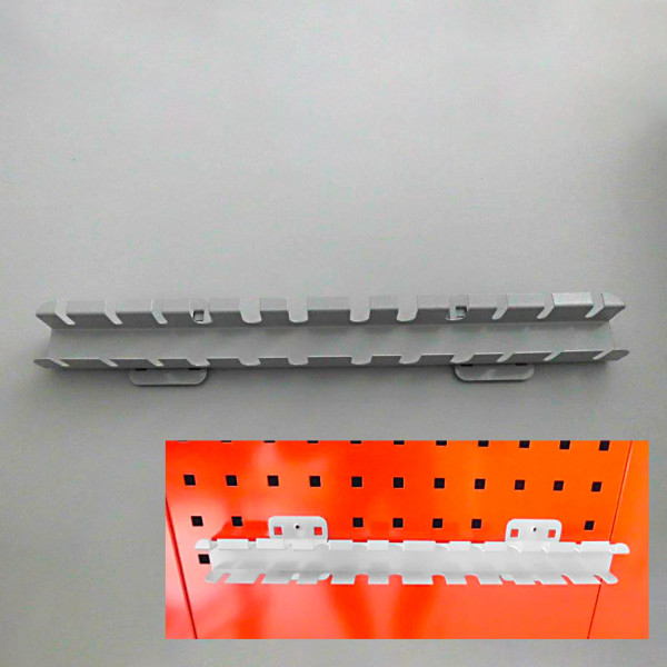 Lochplatten-Schraubendreherhalter für 12 Schraubendreher, RAL 9006