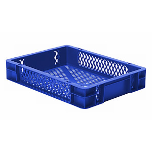 Euro-Format Stacking Container TK 400/75-2, 75x400x300 mm (HxWxD), perforated walls - bottom, 7 Litre, Mat.: Polypropylene