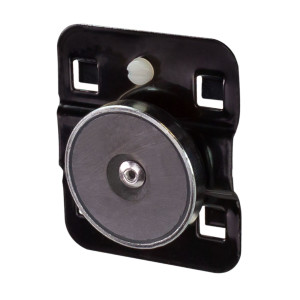 Lochplatten-Magnethalter, 40 mm rund, schwarz, RAL 9005