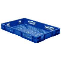 Euro-Format Stacking Container TK 600/75-2, 75x600x400 mm (HxWxD), perforated walls - bottom, 14.5 Litre, Mat.: Polypropylene