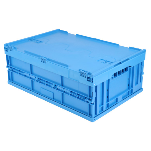 Faltbox FB 6/230D, blau, mit anscharniertem Deckel, 44 Liter, aus PP