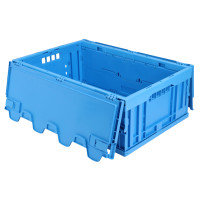 Faltbox FB 6/230D, blau, mit anscharniertem Deckel, 44 Liter, aus PP