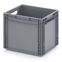 Euro-Format-Stapelbehälter "ECO", mit Grifföffnungen, Außenmaße L x B x H (mm): 400 x 300 x 320, Wände/Boden geschlossen, aus PP, grau