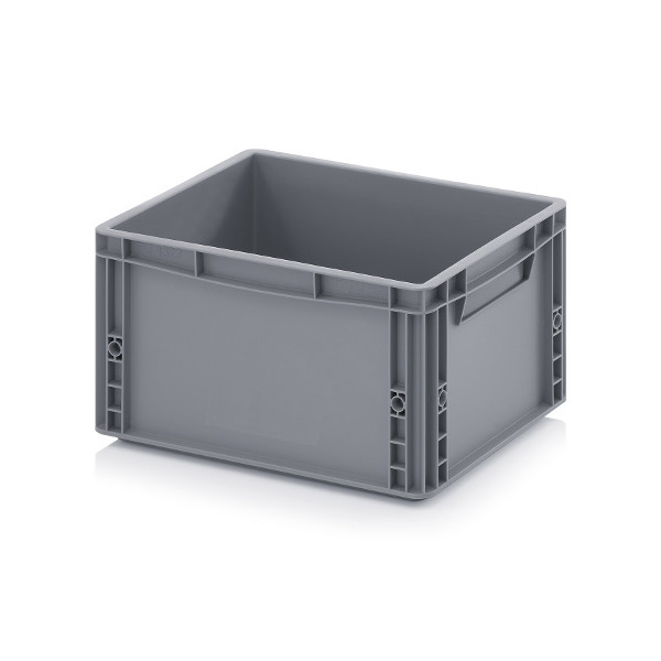 Euro-Format-Stapelbehälter ECO, ohne Grifföffnungen, Außenmaße L x B x H (mm): 400 x 300 x 220, Wände/Boden geschlossen, aus PP, grau