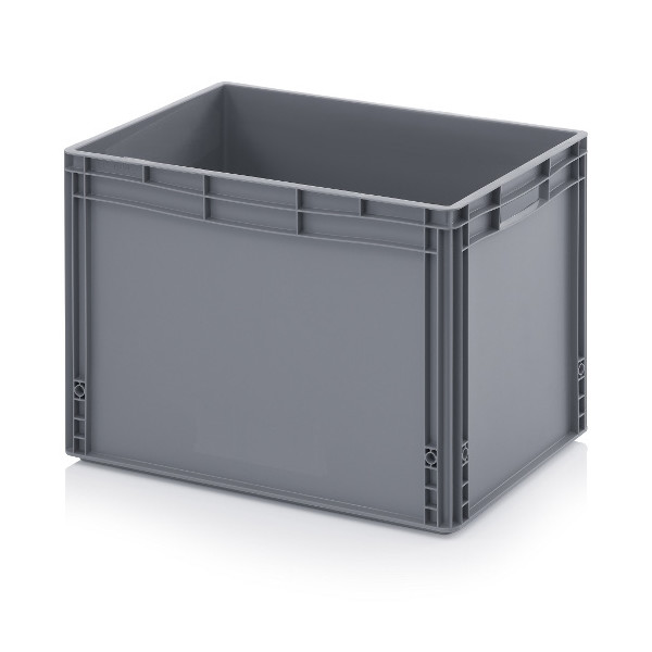 Euro-Format-Stapelbehälter "ECO", ohne Grifföffnungen, Außenmaße L x B x H (mm): 600 x 400 x 420, Wände/Boden geschlossen, aus PP, grau