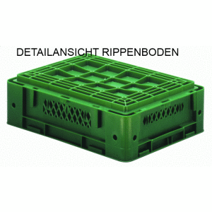 Heavy duty stacking box VTK 600/320-0, green, 600x400x320...