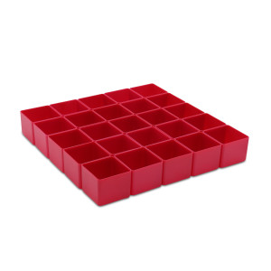 25 pcs. insertable bins 40/4, 49x49x40 mm, red, industry...