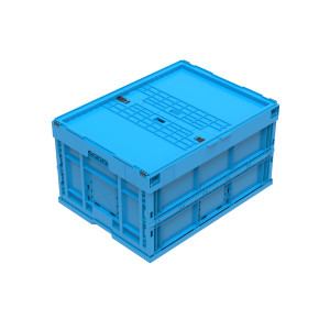 Faltbox FB 800/445-0-D, mit Verschlußdeckel,  blau,...