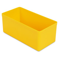 25 pcs. insertable bins 45/2, 108x54x45 mm, yellow, industry standard for drawers, assortment boxes, made of polystyrene