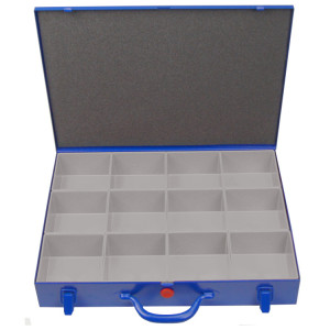 Stahlbech-Sortimentskoffer, blau, mit 12 grauen...