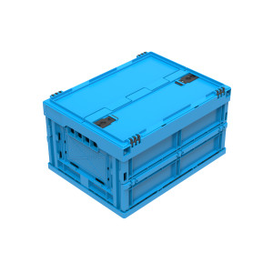 Faltbox FB 4/220, mit Klappdeckel, 400 x 300 x 230 mm (LxBxH), blau, 22 Liter