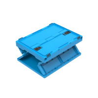 Faltbox FB 4/220, mit Klappdeckel, 400 x 300 x 230 mm (LxBxH), blau, 22 Liter