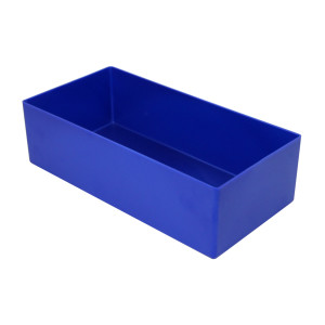25 pcs. insertable bins 63/6, 216x108x63 mm, blue, industry standard for drawers, assortment boxes, made of polystyrene