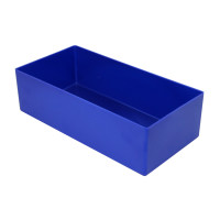 25 pcs. insertable bins 63/6, 216x108x63 mm, blue, industry standard for drawers, assortment boxes, made of polystyrene