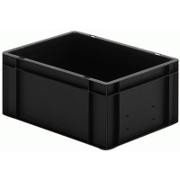 ESD-Transport-Stapelbox TKL 400/145-0, 400x300x145 mm (lxbxh), leitfähig, aus PPN, schwarz