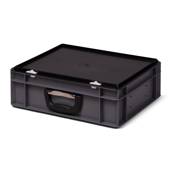 Euro-Koffer EKO-1L-4120, im Euro-Format 400x300x131 mm (LxBxH) mit Koffergriff an 1 langen Seite , aus PP