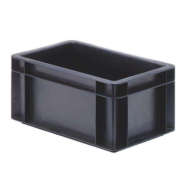 ESD-Transport-Stapelbox TKL 300/145-0, 300x200x145 mm (lxbxh), leitfähig, aus PPN, schwarz