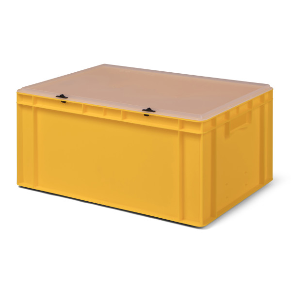 Scharnierdeckel 60x40cm transparent Lagerkiste Transportbox Euro Box Stapelbox 