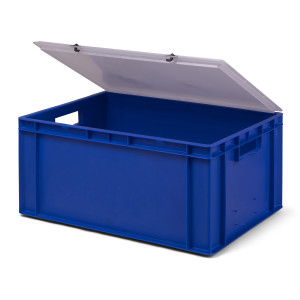 Euro-Transport-Stapelbox, blau, mit transparentem...