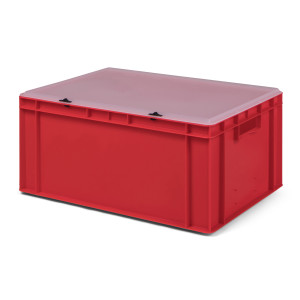 Euro-Transport-Stapelbox, rot, mit transparentem...