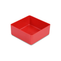 25 pcs. insertable bins 23/1, 54x54x23 mm, red, industry standard for drawers, assortment boxes, made of polystyrene
