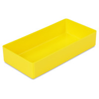 25 pcs. insertable bins 23/2, 108x54x23 mm, yellow, industry standard for drawers, assortment boxes, made of polystyrene