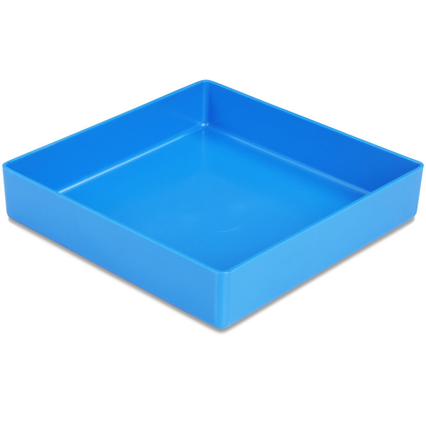 25 pcs. insertable bins 23/3, 108x108x23 mm, blue, industry standard for drawers, assortment boxes, made of polystyrene