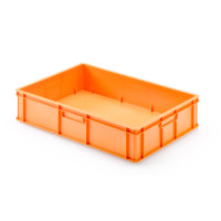 XL-Stapelbox 650x450x150 mm LxBxH, Wände geschlossen, ohne Grifföffnungen, aus PE, Farbe gelb-orange