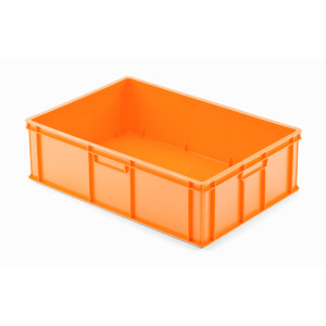 XL-Stapelbox 650x450x190 mm LxBxH, Wände geschlossen, ohne Grifföffnungen, aus PE, Farbe gelb-orange