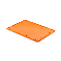 Auflagedeckel für TKXL-Stapelboxen 650 x 450 mm, gelb-orange, Mat.: HD-PE