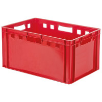 Euro-Fleischbehälter E3, 600x400x300 mm, rot, Volumen: 60 Liter, Traglast: 40 kg, aus HDPE, lebensmittelecht